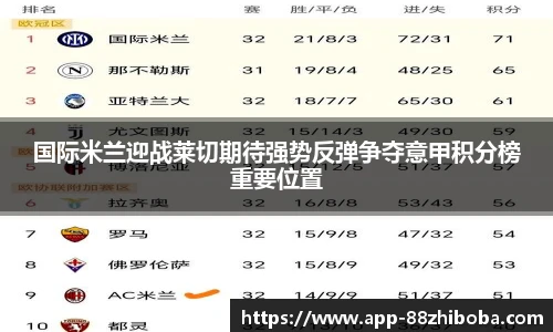 国际米兰迎战莱切期待强势反弹争夺意甲积分榜重要位置
